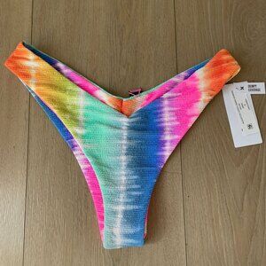 NEW Hurley Womens XL Rainbow Ombre Cheeky Scoop Bikini Bottom Swimwear